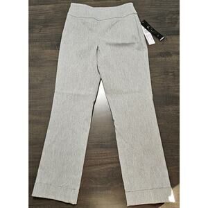 NWT Tribal Heather Gray Cropped Dress Pants Pull On Elastic Waist Trouser Sz 0